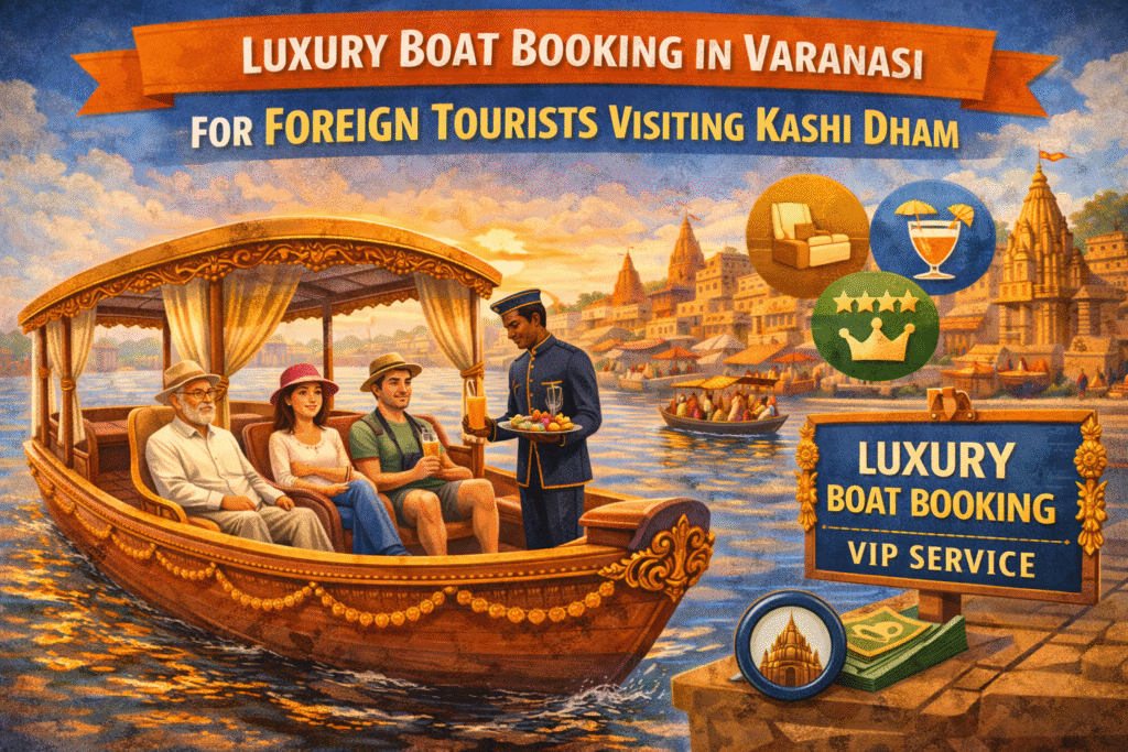 Luxury Boat Booking in Varanasi for Foreign Tourists Visiting Kashi Dham